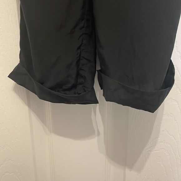 Helmet Lang 100% Silk Black V-Neck Cap Sleeve Jumpsuit - Picture 4 of 8